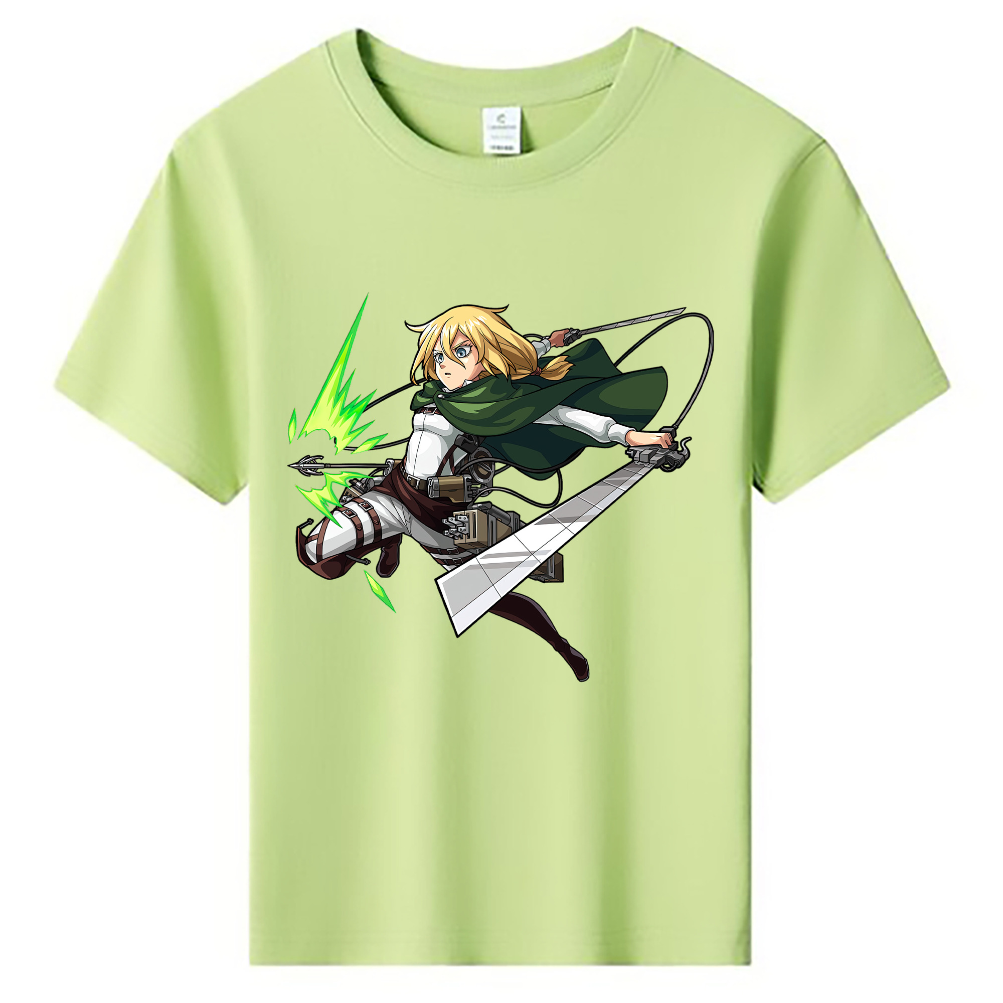 （画像用） 進撃の巨人 クリスタ·レンズ Attack on Titan Christa Lenz 綿100％キッズTシャツ（フロントプリント）